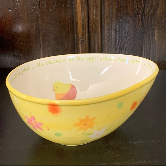 RARE - HTF Chicken or the Egg Department 56 Easter Egg Shaped Serving Bowl - Picture 2 of 16